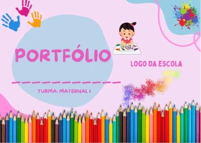 Modelo de portfólio colorido
